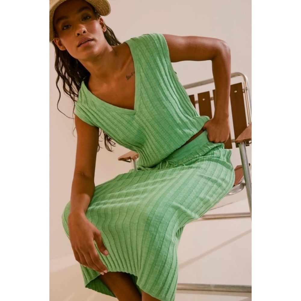 Free People Beach Veda Ribbed Knit Sweater Set - Size Small